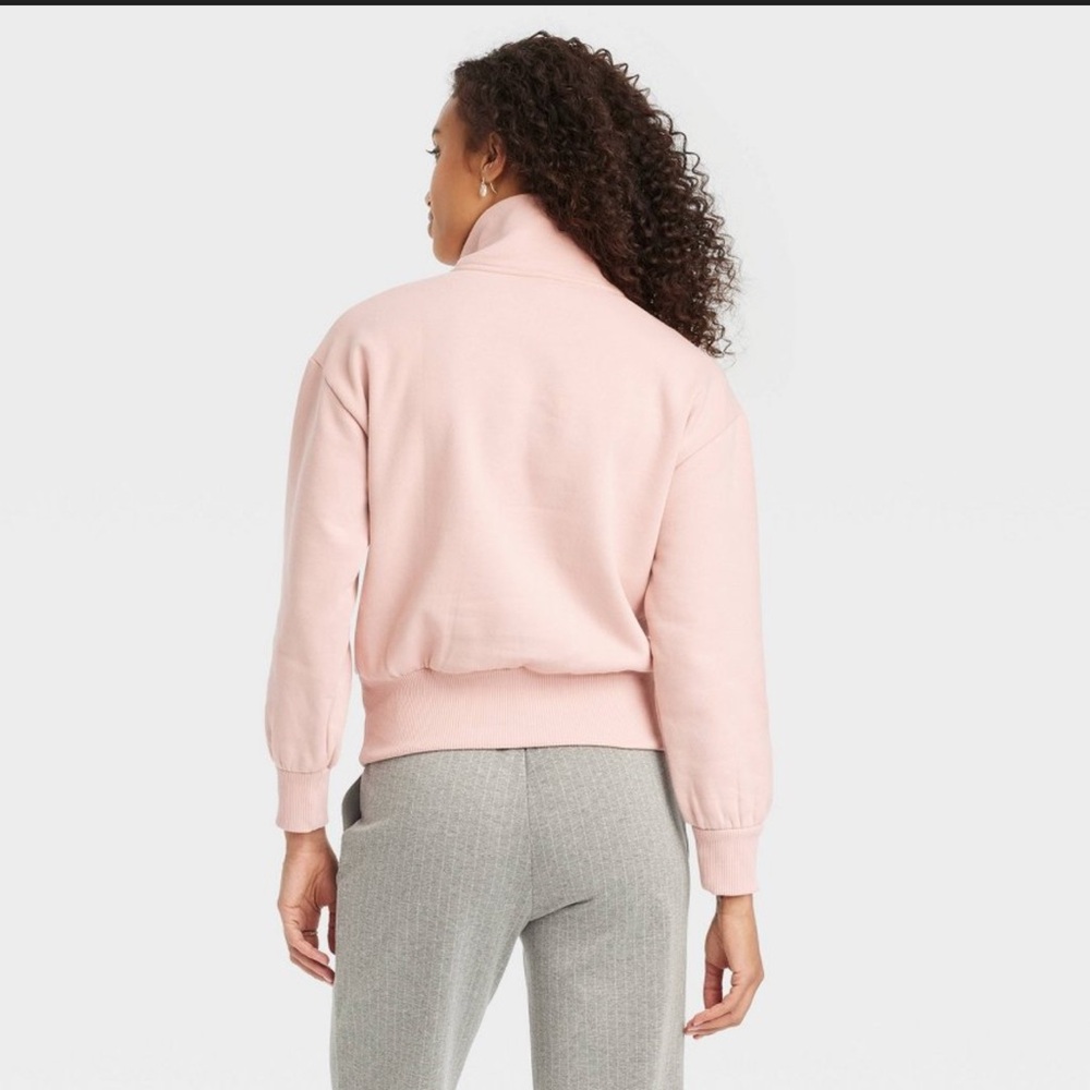 A New Day Pink Long Sleeve 1/4 Zip Sweatshirt - Picture 2 of 10